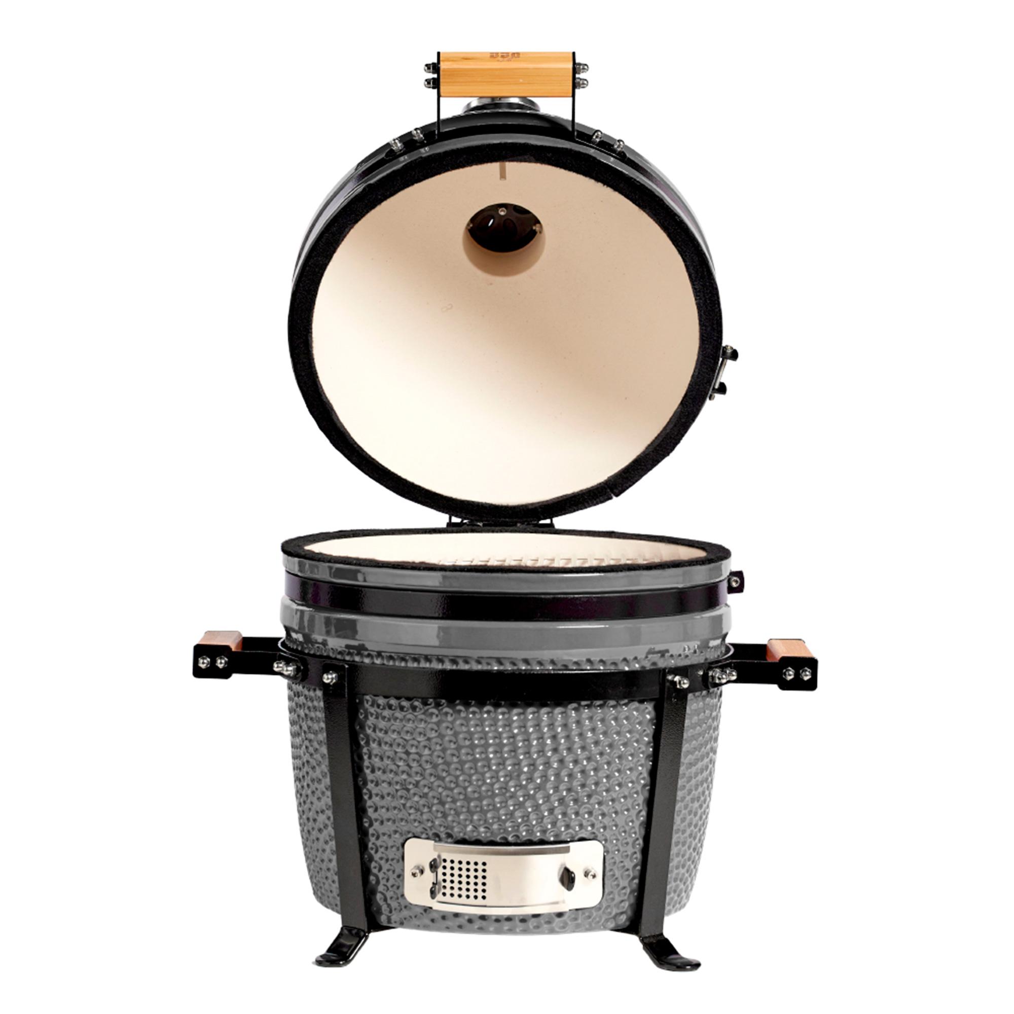 parrilla kamado bbq grill kadu k15 ahumador ceramico gris oscuro con funda parrilla kamado bbq grill kadu k15 ahumador ceramico gris oscuro con funda