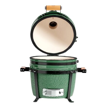 parrilla kamado bbq grill kadu k15 ahumador ceramico verde con funda