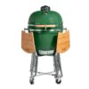 Parrilla Kamado Bbq Grill Kadu K23 Ahumador Ceramico Verde con funda