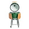 parrilla kamado bbq grill kadu k23 ahumador ceramico verde con funda