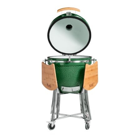 parrilla kamado bbq grill kadu k23 ahumador ceramico verde con funda