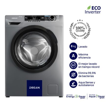 Lavarropas carga frontal | Drean | LCFDR0814SG0 | 8 kg 1400 RPM Inverter
