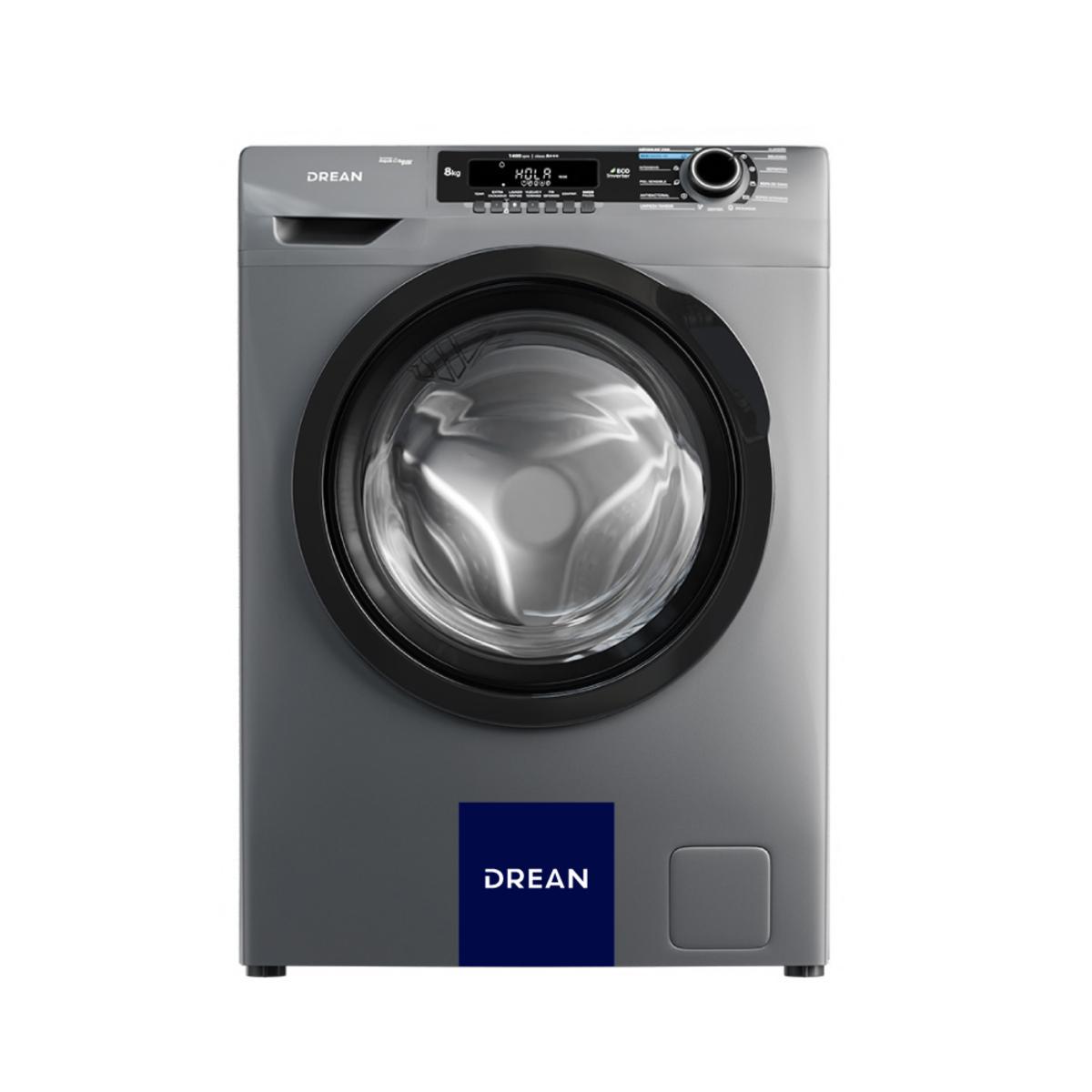 lavarropas automático drean lcfdr0814sg 8kg 1400rpm inverter gris lavarropas automático drean lcfdr0814sg 8kg 1400rpm inverter gris