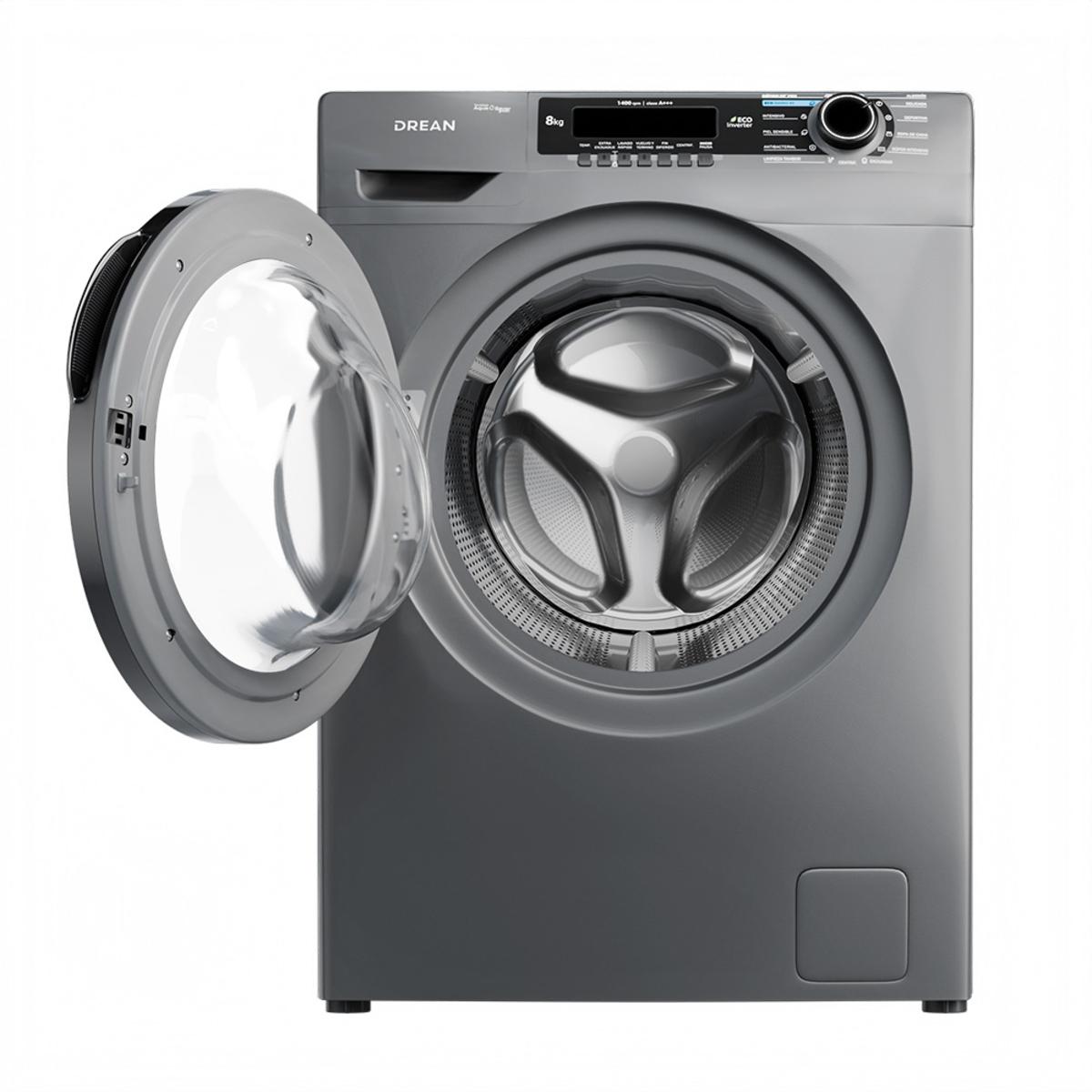 lavarropas automático drean lcfdr0814sg 8kg 1400rpm inverter gris lavarropas automático drean lcfdr0814sg 8kg 1400rpm inverter gris