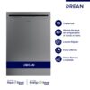 lavavajillas drean 13 cubiertos lvdr1306ci0 inoxidable gris
