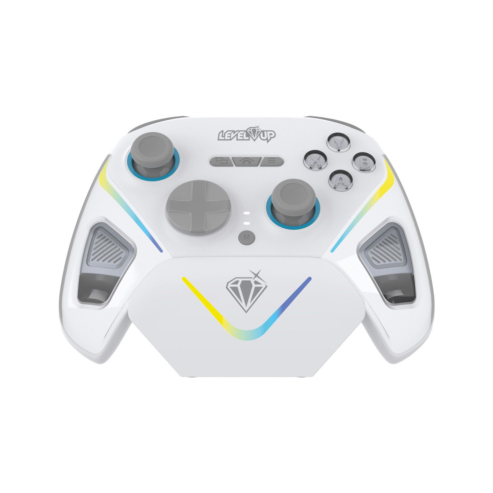 Joystick | Level Up Orus | 3 en 1 Blanco | Bluetooth 2.4GHz USB-C con Dock Joystick | Level Up Orus | 3 en 1 Blanco | Bluetooth 2.4GHz USB-C con Dock