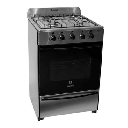 cocina escorial master classic gas 4 hornallas acero inox color plateado