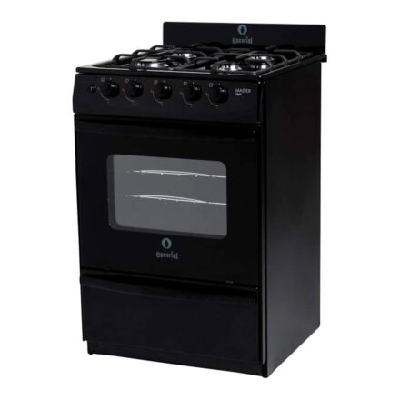 cocina escorial master style multigas color negro con puerta con visor