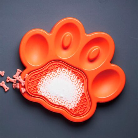 petdreamhouse paw 2 en 1 alimentador lento y almohadilla color naranja
