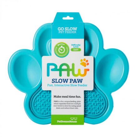 Alimentador lento | Pet Dream House | PAW 2-in-1 | silicona azul