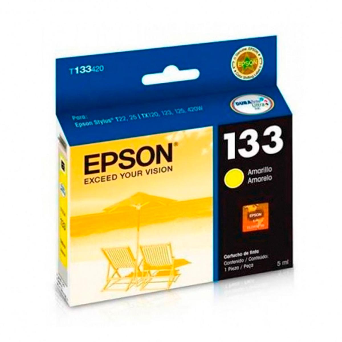 cartucho epson t133 amarillo t22/tx120/ tx130 8ml t13342 /vc cartucho epson t133 amarillo t22/tx120/ tx130 8ml t13342 /vc
