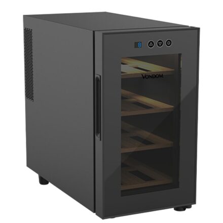 cava de vinos termoeléctrica vondom para 8 botellas con estantes de madera
