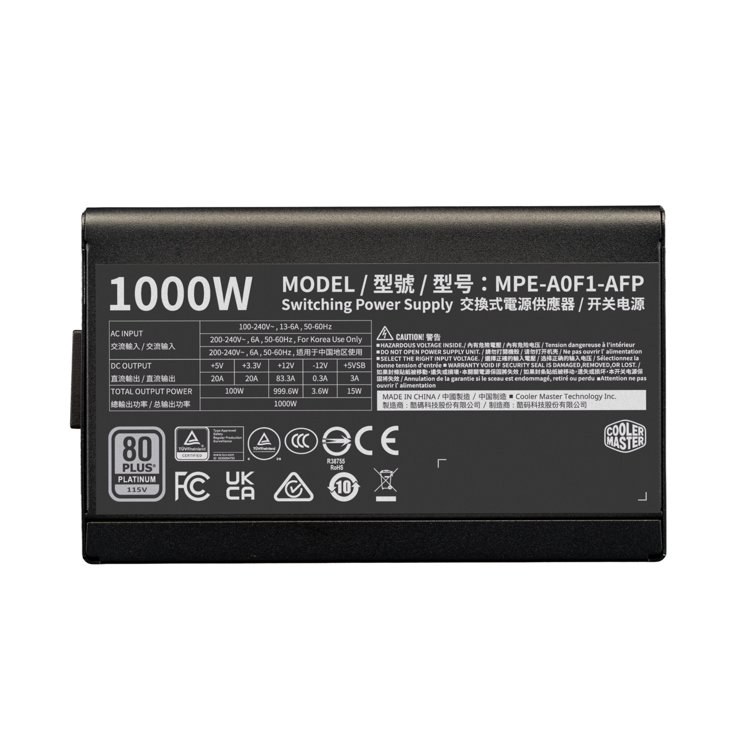 Fuente de alimentación | Cooler Master | 1000 | 1000 W Full Modular - 3 Fuente de alimentación | Cooler Master | 1000 | 1000 W Full Modular