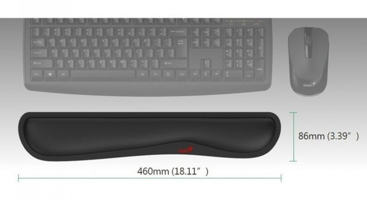 Apoya muñecas para teclado | Genius | G-WP 100 | base antideslizante - 3 Apoya muñecas para teclado | Genius | G-WP 100 | base antideslizante