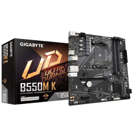 Motherboard | GIGABYTE | B550M K | AM4, AMD B550, DDR4, Micro-ATX