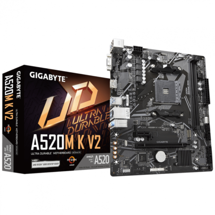 Motherboard | Gigabyte | A520M K V2 | AM4 Micro ATX con HDMI 2.1 y M.2