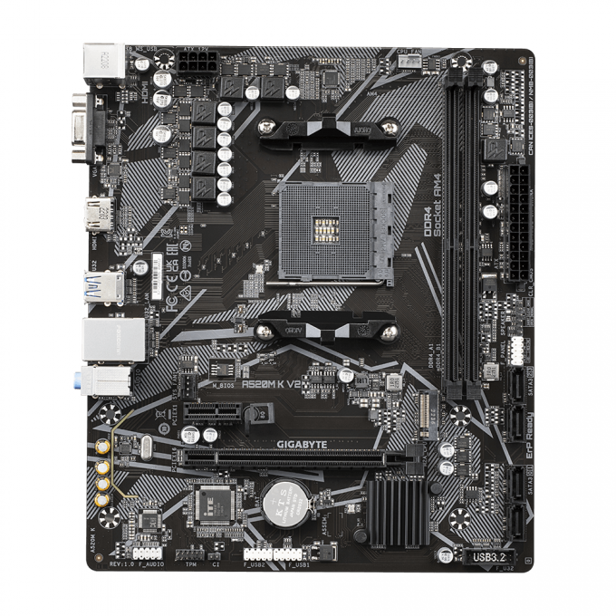Motherboard | Gigabyte | A520M K V2 | AM4 Micro ATX con HDMI 2.1 y M.2 - 2 Motherboard | Gigabyte | A520M K V2 | AM4 Micro ATX con HDMI 2.1 y M.2