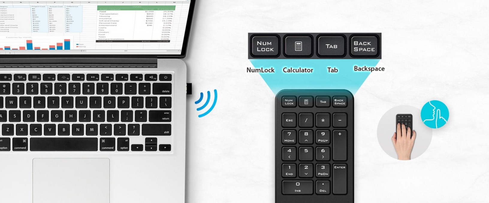 Teclado | Genius NumPad 1000 | numérico inalámbrico 21 teclas 2.4GHz - 4 Teclado | Genius NumPad 1000 | numérico inalámbrico 21 teclas 2.4GHz