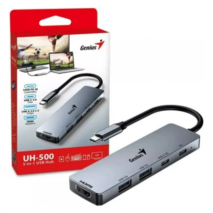 Hub USB-C 5 en 1 | Genius | UH-500 | HDMI 4K 60Hz y PD 100W