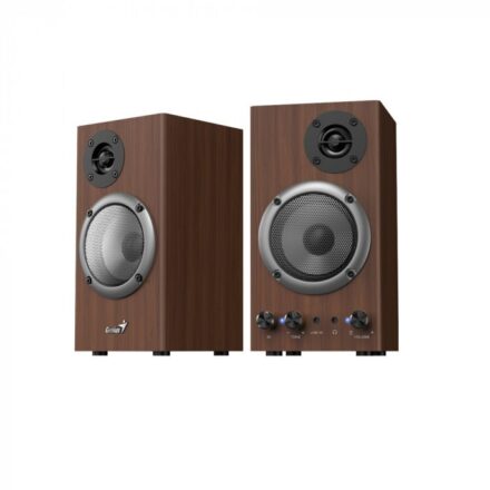 Parlantes | Genius | SP-HF500B | 2.0CH madera 16W con USB-C y 3.5 mm