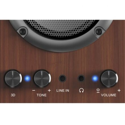 Parlantes | Genius | SP-HF500B | 2.0CH madera 16W con USB-C y 3.5 mm