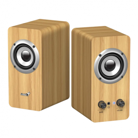 Parlantes 2.0 | Genius | SP-HF400 | 10W RMS madera y 3.5 mm