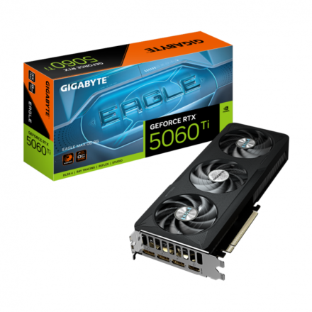 Placa de video | Gigabyte | GeForce RTX 5060 Ti EAGLE MAX OC 8G | 8GB GDDR7 Placa de video | Gigabyte | GeForce RTX 5060 Ti EAGLE MAX OC 8G | 8GB GDDR7