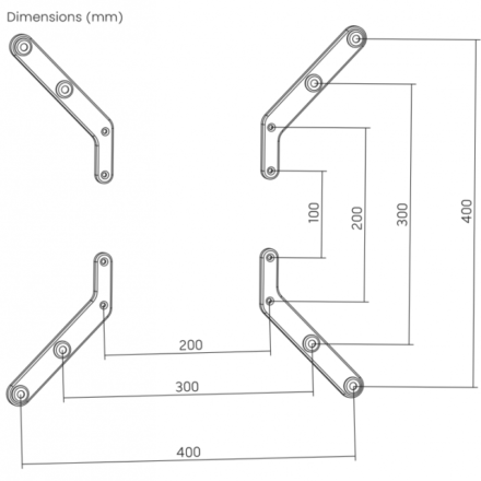 Extensor de Montaje VESA | INTELAID | IT-ETV34 | 300x300 y 400x400