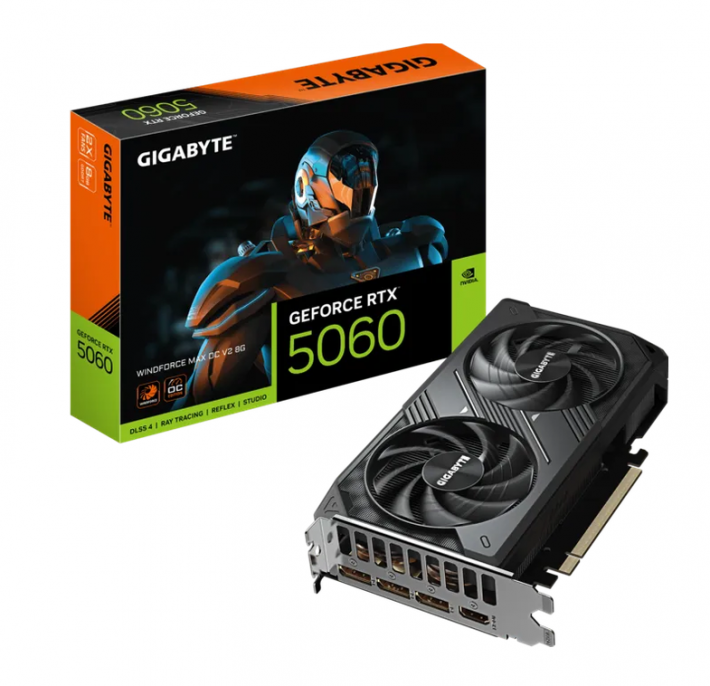 Placa de video | Gigabyte | RTX 5060 WINDFORCE MAX OC V2 | 8GB GDDR7 Placa de video | Gigabyte | RTX 5060 WINDFORCE MAX OC V2 | 8GB GDDR7
