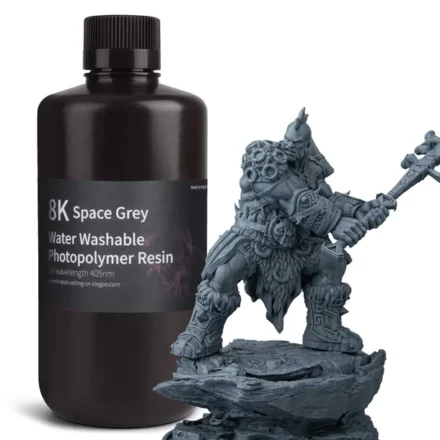 RESINA ELEGOO LAVABLE AL AGUA 1 KG  GRIS ESPACIAL 8K