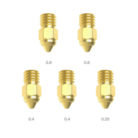 Kit X5 Nozzle 3D Profesional Creality Bronce 0.25mm 0.6mm 0.4mm Ender