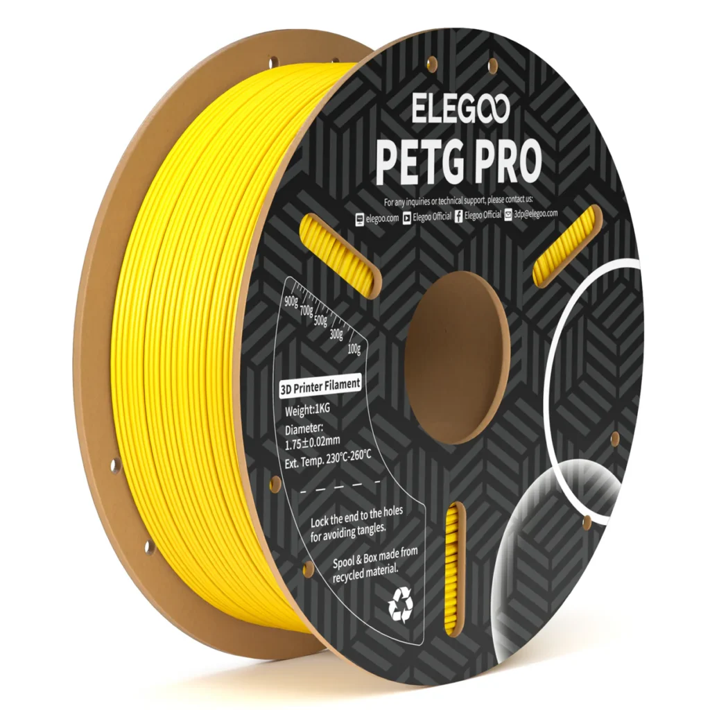 Filamento PETG | Elegoo | PETG PRO 1.75 mm 1 kg | Amarillo