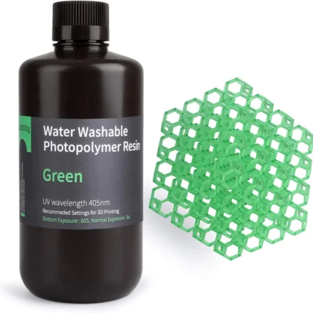 RESINA ELEGOO LAVABLE AL AGUA 1 KG VERDE