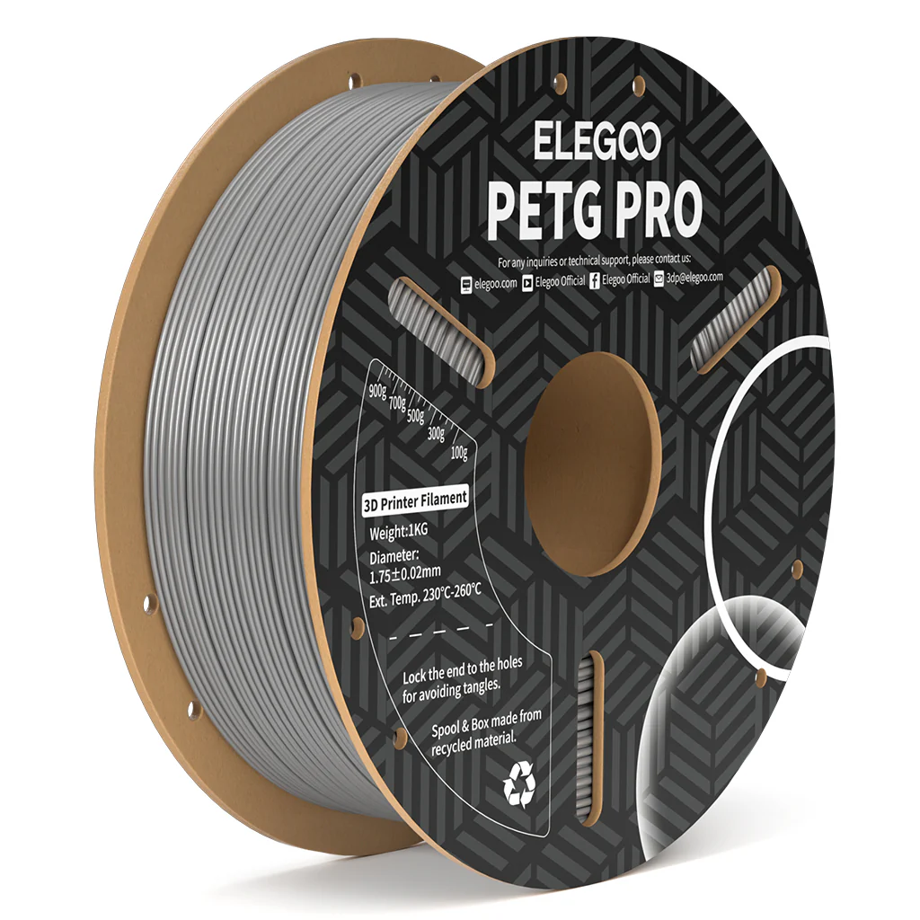 FILAMENTO ELEGOO PETG PRO -1.75mm-1KG- GRIS FILAMENTO ELEGOO PETG PRO -1.75mm-1KG- GRIS