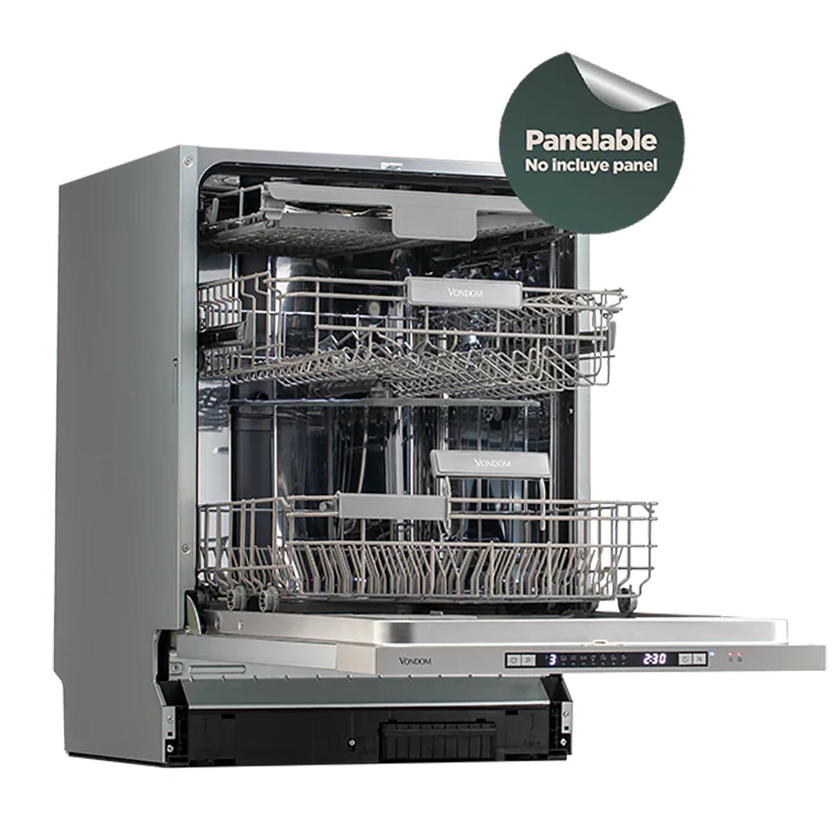 lavavajillas panelable vondom 14 cubiertos color gris lavavajillas panelable vondom 14 cubiertos color gris