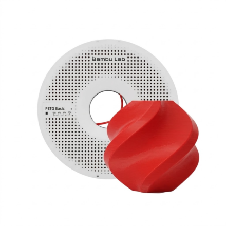 Filamento PETG | Bambu Lab | PETG Basic Red 1 kg con spool 1.75 mm