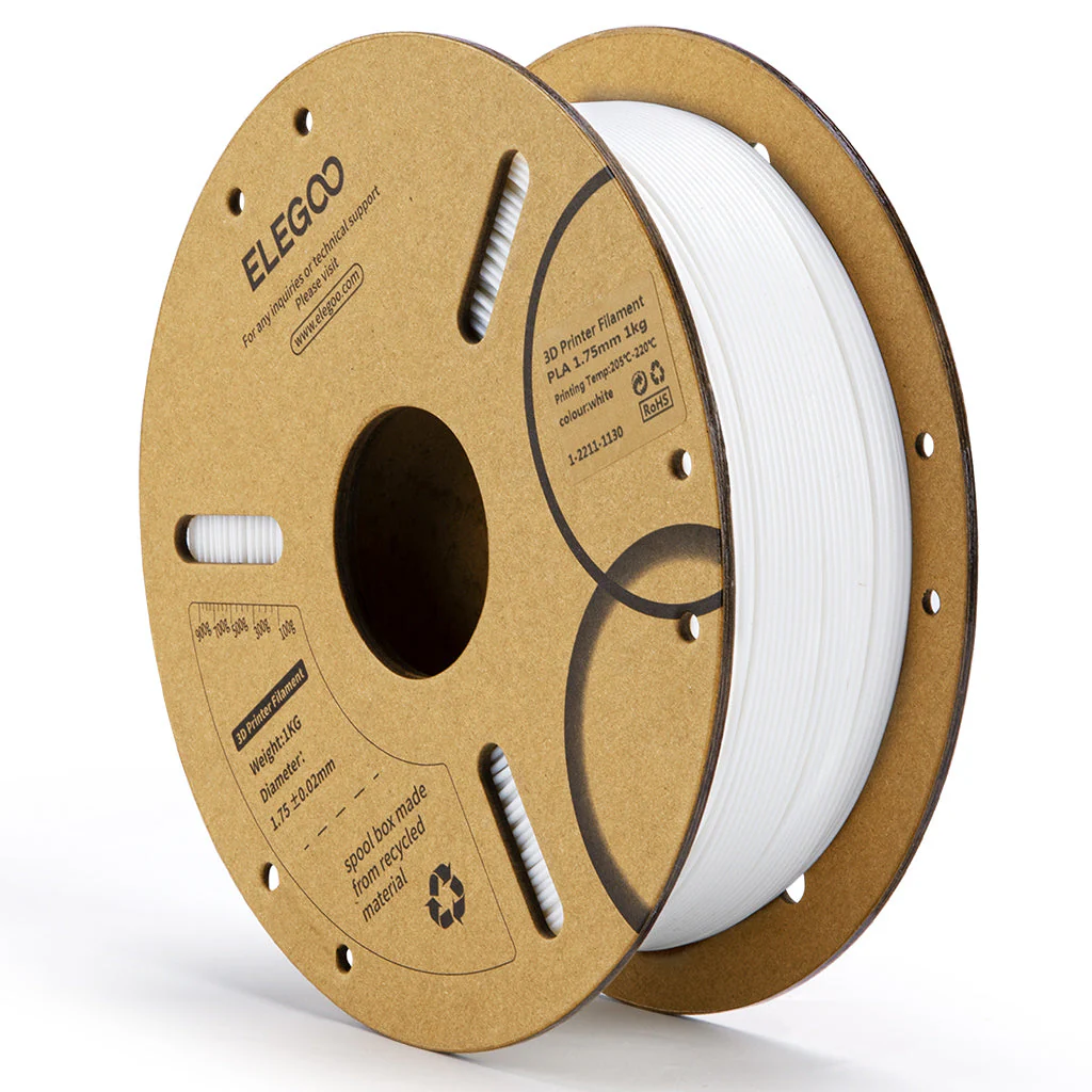 FILAMENTO ELEGOO PLA -1.75mm-1KG- ROLLO BLANCO FILAMENTO ELEGOO PLA -1.75mm-1KG- ROLLO BLANCO