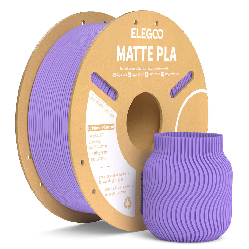 FILAMENTO ELEGOO PLA MATTE -1.75mm-1KG- LAVANDA FILAMENTO ELEGOO PLA MATTE -1.75mm-1KG- LAVANDA