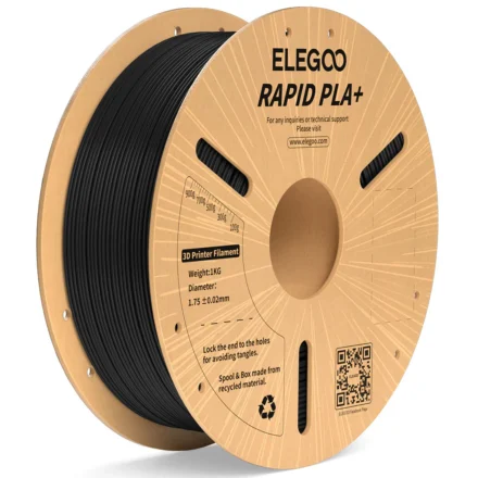 FILAMENTO ELEGOO RAPIDO PLA+ -1.75mm-1KG-NEGRO 600 mm/s FILAMENTO ELEGOO RAPIDO PLA+ -1.75mm-1KG-NEGRO 600 mm/s