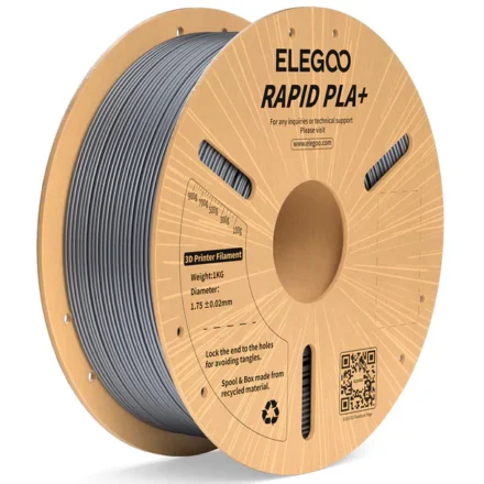 FILAMENTO ELEGOO RAPIDO PLA+ -1.75mm-1KG-PLATA 600 mm/s FILAMENTO ELEGOO RAPIDO PLA+ -1.75mm-1KG-PLATA 600 mm/s