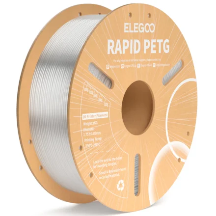 FILAMENTO ELEGOO PETG RAPIDA  -1.75mm -1KG – TRANSLUCIDO
