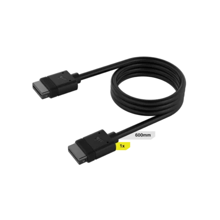 Cable CORSAIR iCUE LINK 1x 600mm con conector derecho negro