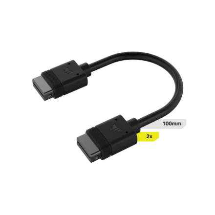 Cable iCUE LINK | Corsair | 2x 100 mm | conectores rectos negro