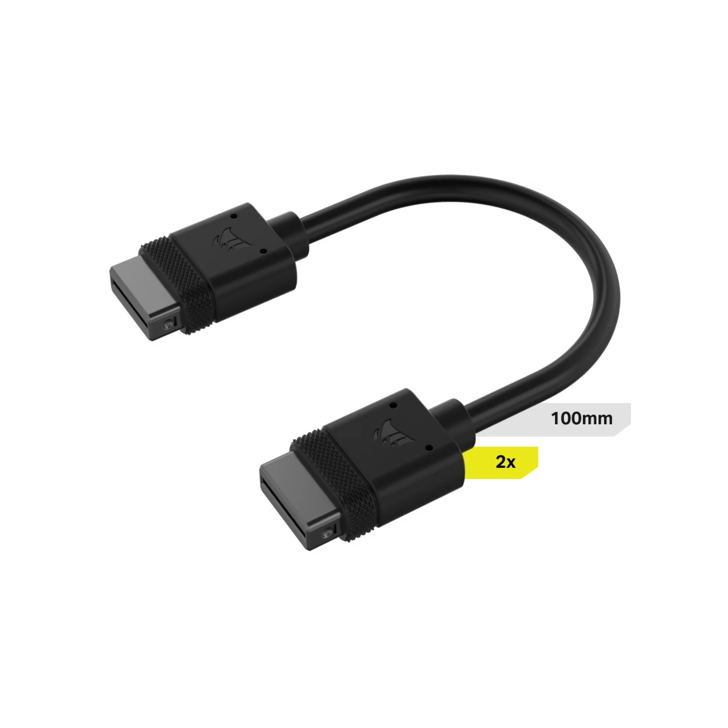 Cable iCUE LINK | Corsair | 2x 100 mm | conectores rectos negro Cable iCUE LINK | Corsair | 2x 100 mm | conectores rectos negro