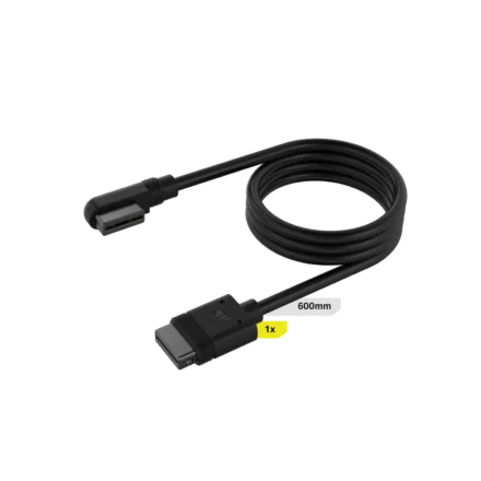 Cable | CORSAIR | iCUE LINK 600 mm Straight/Slim 90° negro