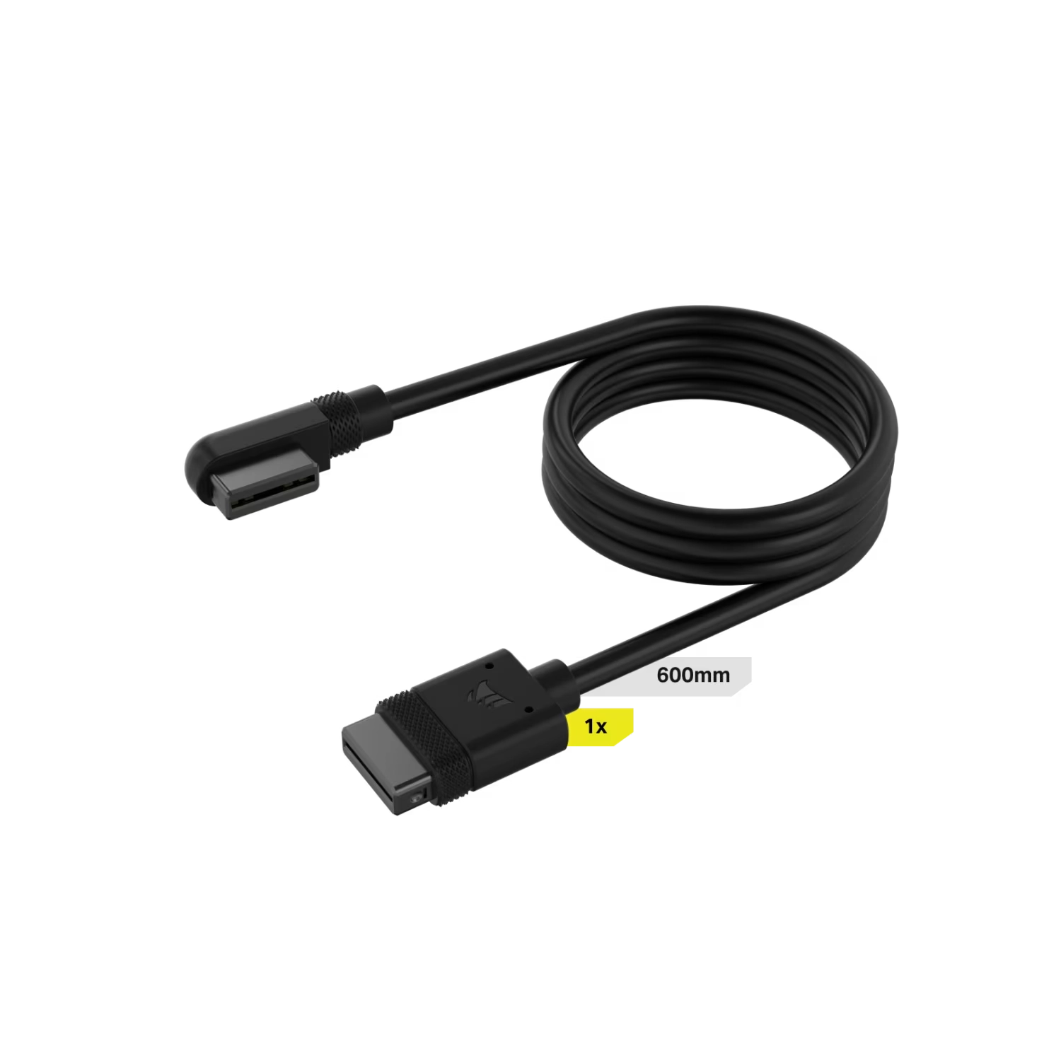Cable | CORSAIR | iCUE LINK 600 mm Straight/Slim 90° negro Cable | CORSAIR | iCUE LINK 600 mm Straight/Slim 90° negro