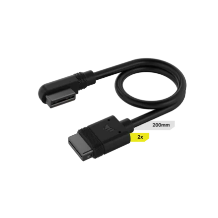 Cable | CORSAIR | iCUE LINK 2x 200mm | recto/slim 90° negro