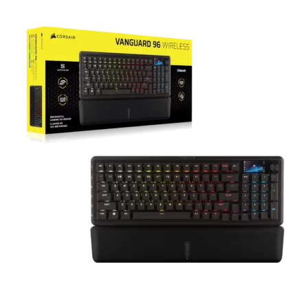 Teclado gamer CORSAIR VANGUARD 96 Mecánico inalámbrico Backlit RGB LED MLX Plasma Negro