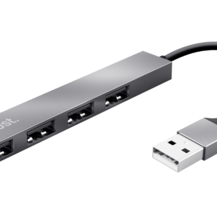 TRUST HALYX MINI HUB USB 4 PUERTOS  ALUMINIO