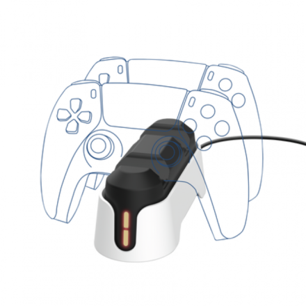 ACCESORIOS TRUST BASE DE CARGA DOBLE PARA MANDOS PS5 WHITE GXT228